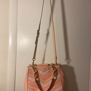 Michael Kors Peach Chevron Crossbody Bag
